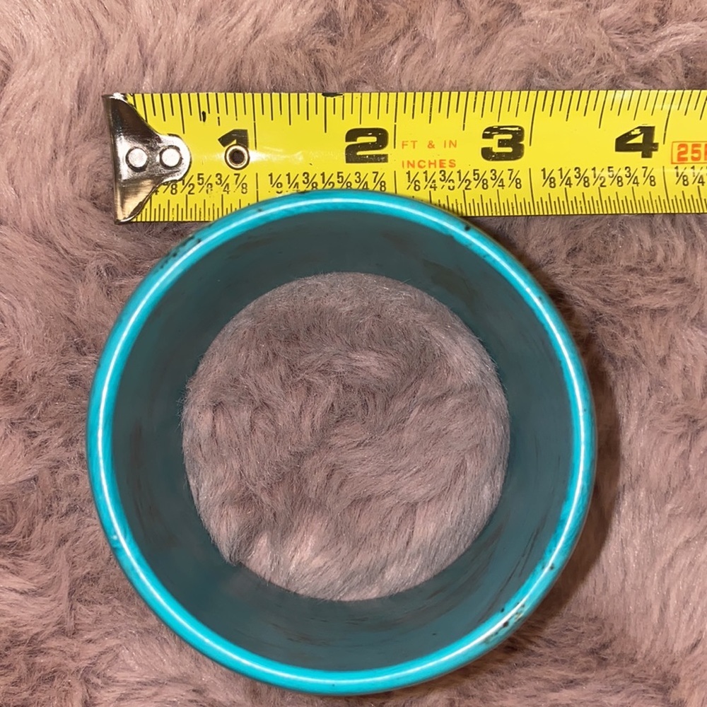 Turquoise bracelet bangle thick 3 inch fashion jewelry boho chic bright colors​ - Picture 5 of 8